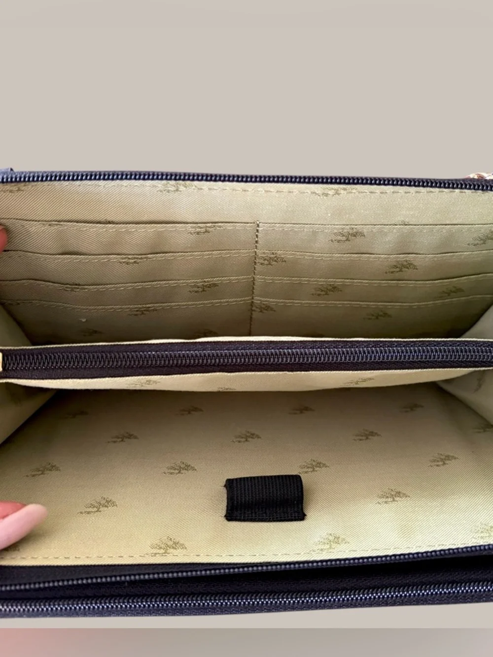Levenger Black Pebbled Leather Crossbody with Gold Hardware